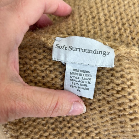 Soft Surroundings Telluride duster topper/camel cardigan sweater-Woman’s PL - Picture 11 of 14